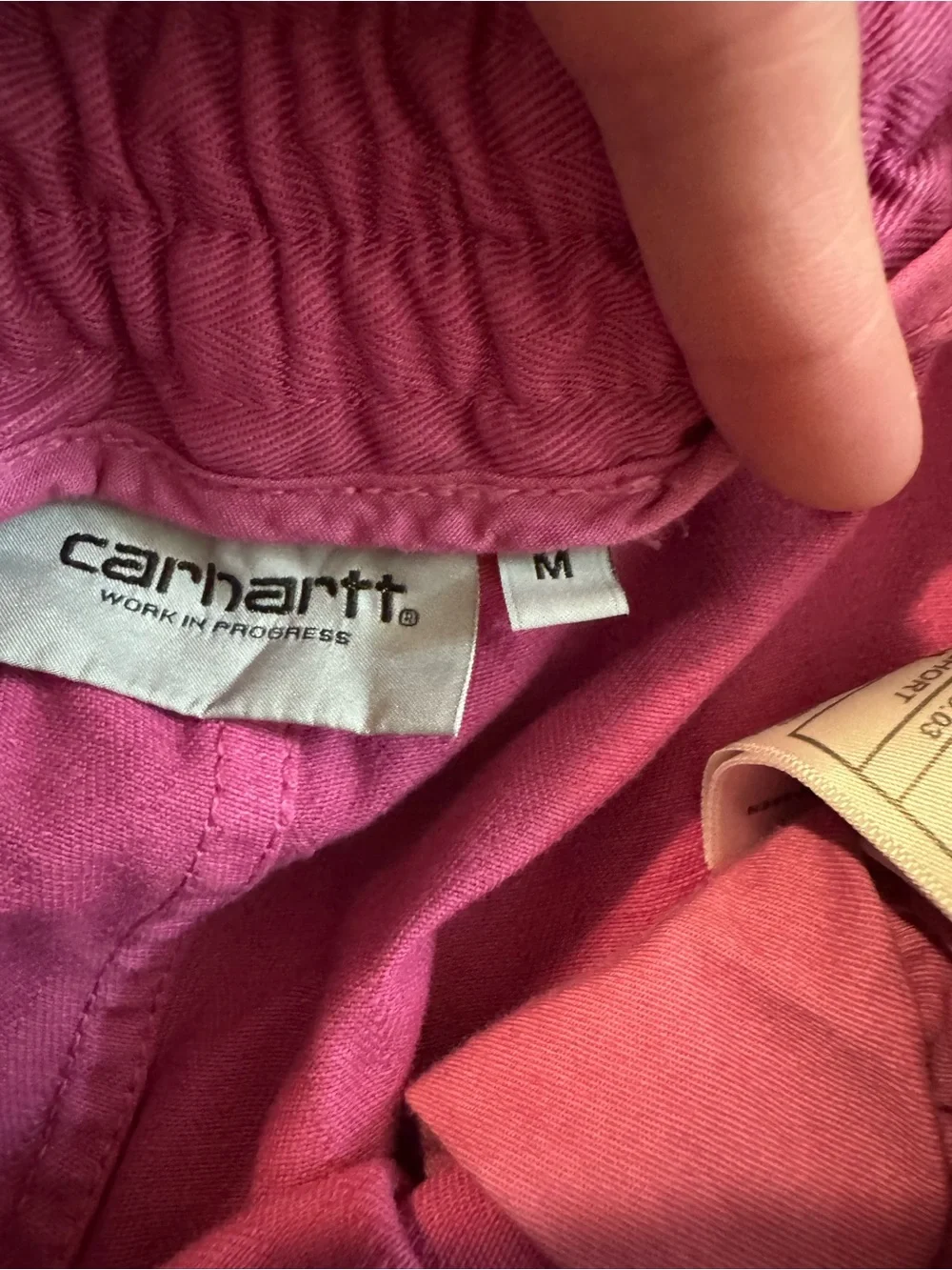 Carhartt Pink Rainer Herringbone Drawstring Shorts Size Medium